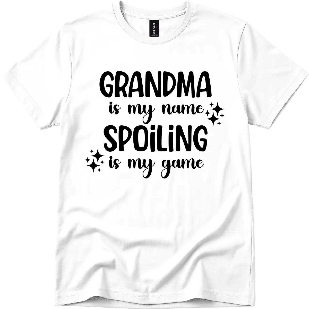 Grandma Is My Name Spoiling Is My Game T-Shirt in White
